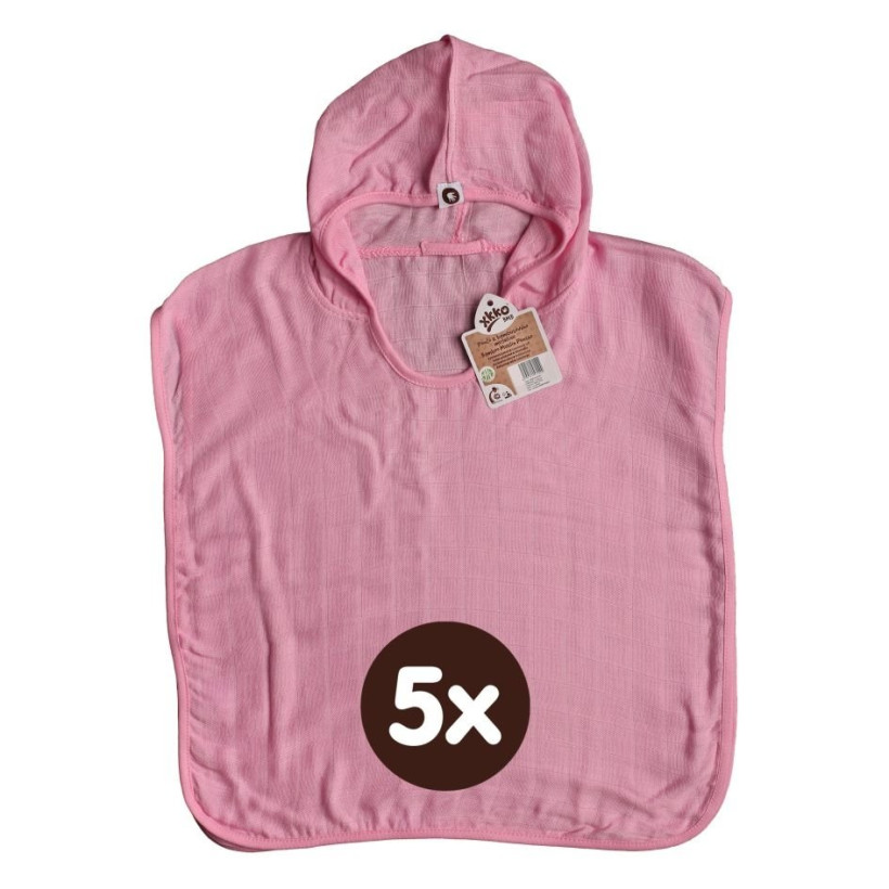 Ponczo bambusowe XKKO BMB - Baby Pink 5x1szt. (Hurt. opak.)