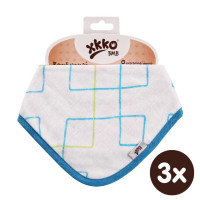 Bandanka bambusowa XKKO BMB - Cyan Squares 3x1szt. (Hurtowe opak.)