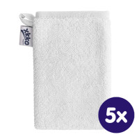 Rękawica kąpielowa z bawełny organicznej XKKO Organic - White 5x1szt. (Hurtowe opak.)