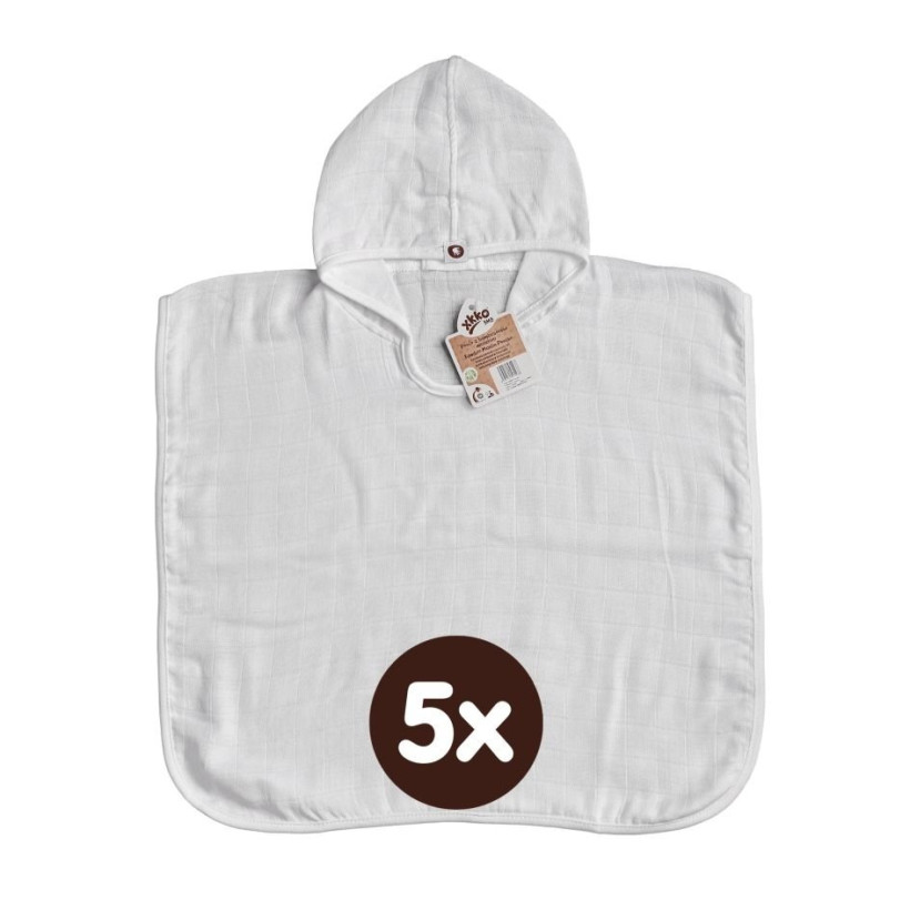 Ponczo bambusowe XKKO BMB - White 5x1szt. (Hurt. opak.)