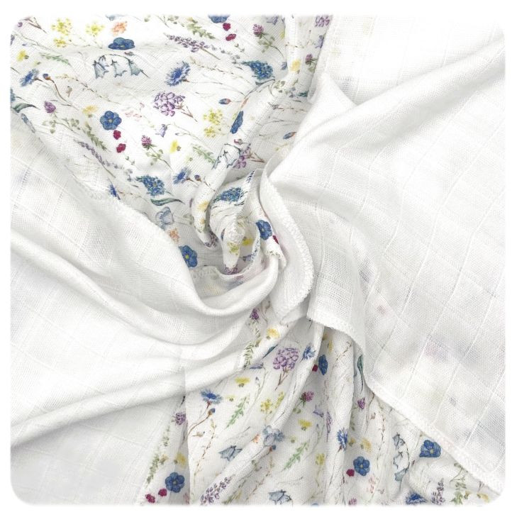 Bambusowe pieluchy XKKO BMB 30x30 Digi - Blue Wildflowers MIX