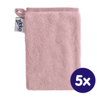 Rękawica kąpielowa z bawełny organicznej XKKO Organic - Baby Pink 5x1szt. (Hurtowe opak.)
