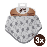 Bandanka bambusowa XKKO BMB - Little Stars Silver 3x1szt. (Hurtowe opak.)