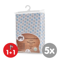 Bambusowe prześcieradło z gumką XKKO BMB 120x60 - Baby Blue Cross 5x1szt. (Hurtowe opak.)