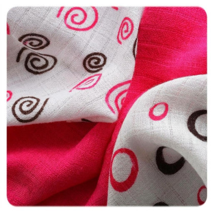 Bambusowe pieluchy XKKO BMB 30x30 - Spirals&Bubbles Magenta MIX