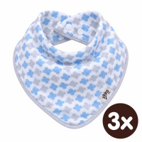 Bandanka bambusowa XKKO BMB - Scandinavian Baby Blue Cross 3x1szt. (Hurtowe opak.)