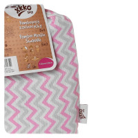 Bambusowa muślinowa pielucha XKKO BMB 120x120 - Scandinavian Baby Pink Chevron