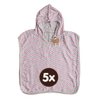 Ponczo bambusowe XKKO BMB - Chevron Baby Pink 5x1szt. (Hurt. opak.)
