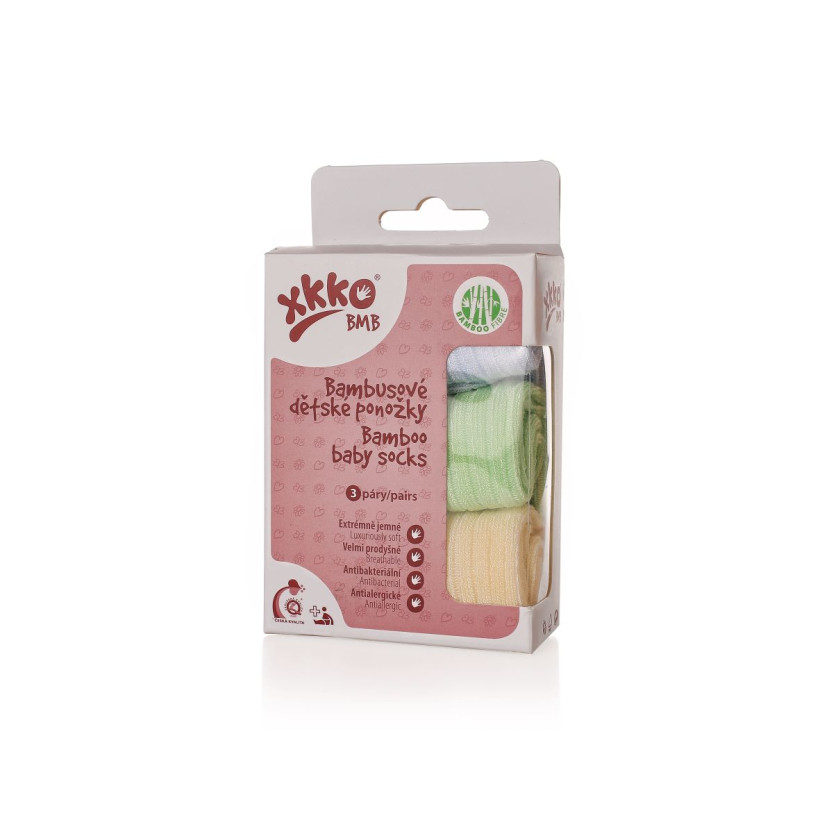 Skarpetki bambusowe XKKO BMB - Pastels For Boys 12-24m/3 pary