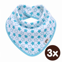 Bandanka bambusowa XKKO BMB - Little Stars Turquoise 3x1szt. (Hurtowe opak.)