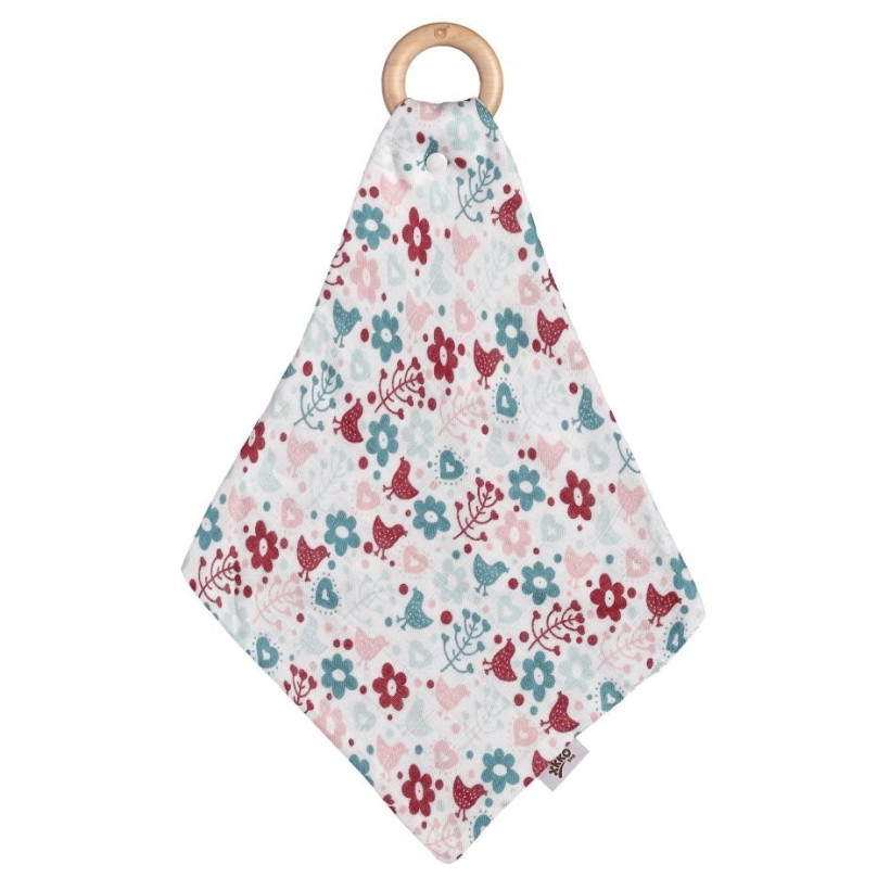Gryzak bambusowy XKKO BMB z muślinem - Flowers&Birds Girls 6x1szt. (Hurt. opak.)