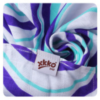 Bambusowe pieluchy XKKO BMB 70x70 - Hearts&Waves Ocean Blue MIX 10x3st. (Hurtowe opak.)
