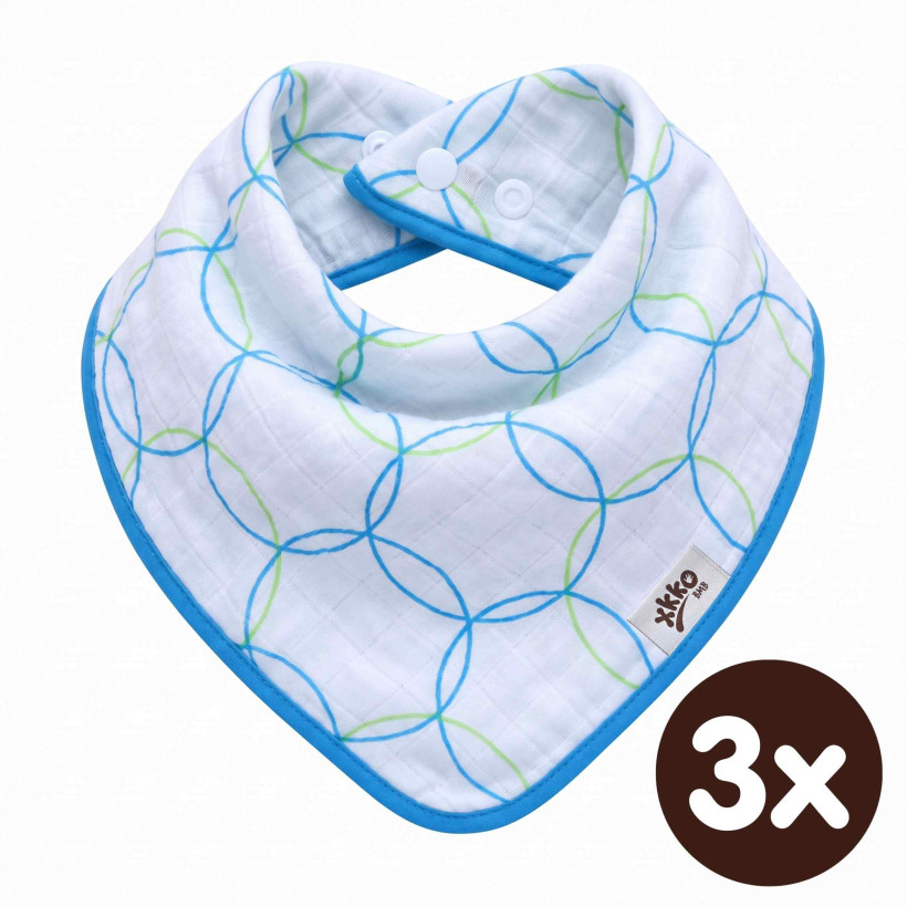 Bandanka bambusowa XKKO BMB - Cyan Circles 3x1szt. (Hurtowe opak.)