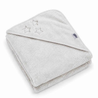Ręcznik z kapturkiem z bawełny organicznej XKKO Organic 90x90 - White Stars