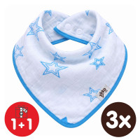 Bandanka bambusowa XKKO BMB - Cyan Stars 3x1szt. (Hurtowe opak.)