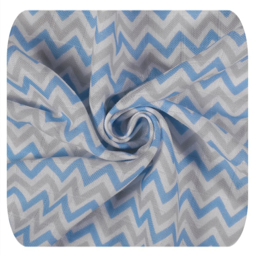 Bambusowa muślinowa pielucha XKKO BMB 120x120 - Scandinavian Baby Blue Chevron