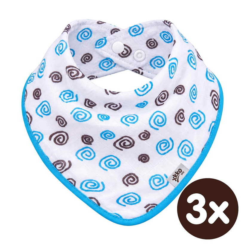 Bandanka bambusowa XKKO BMB - Cyan Spirals 3x1szt. (Hurtowe opak.)