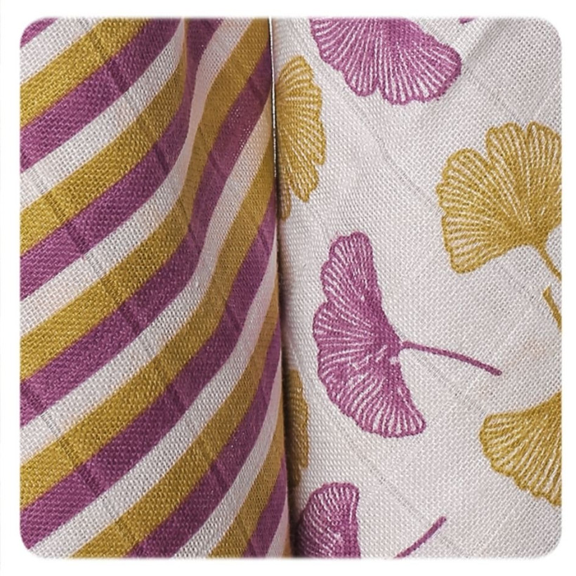 Pieluszki XKKO Organic 70x70 Organic Stare Czasy - Gingko  5x3szt. (Hurtowe opak.)