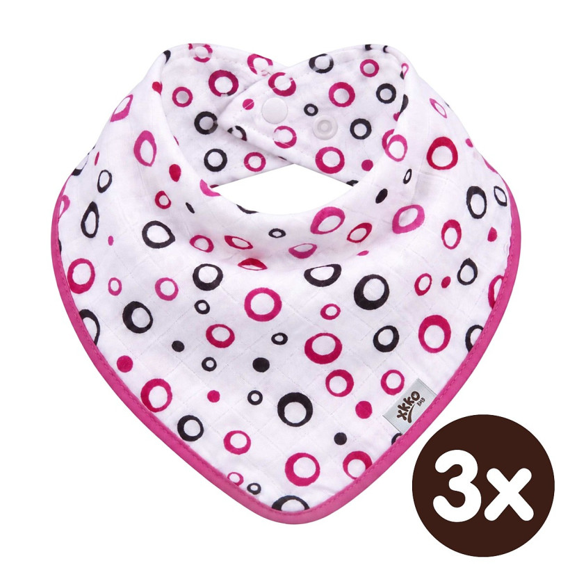 Bandanka bambusowa XKKO BMB - Magenta Bubbles 3x1szt. (Hurtowe opak.)