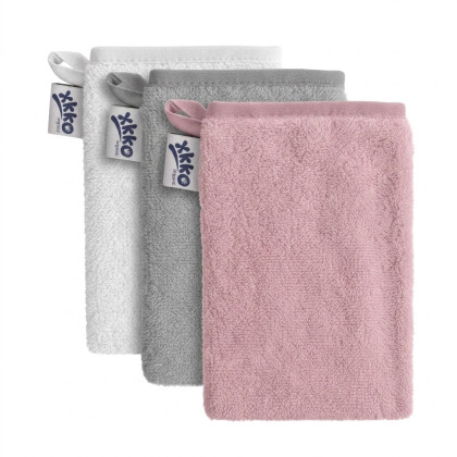 Rękawica kąpielowa z bawełny organicznej XKKO Organic - Baby Pink MIX