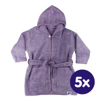 Szlafrok z bawełny organicznej XKKO Organic - Lavender Aura 12-24m 5x1szt. (Hurtowe opak.)