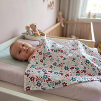 Pielucha bambusowa XKKO BMB 90x100 - Flowers&Birds Girls
