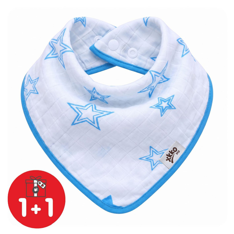Bandanka bambusowa XKKO BMB - Cyan Stars