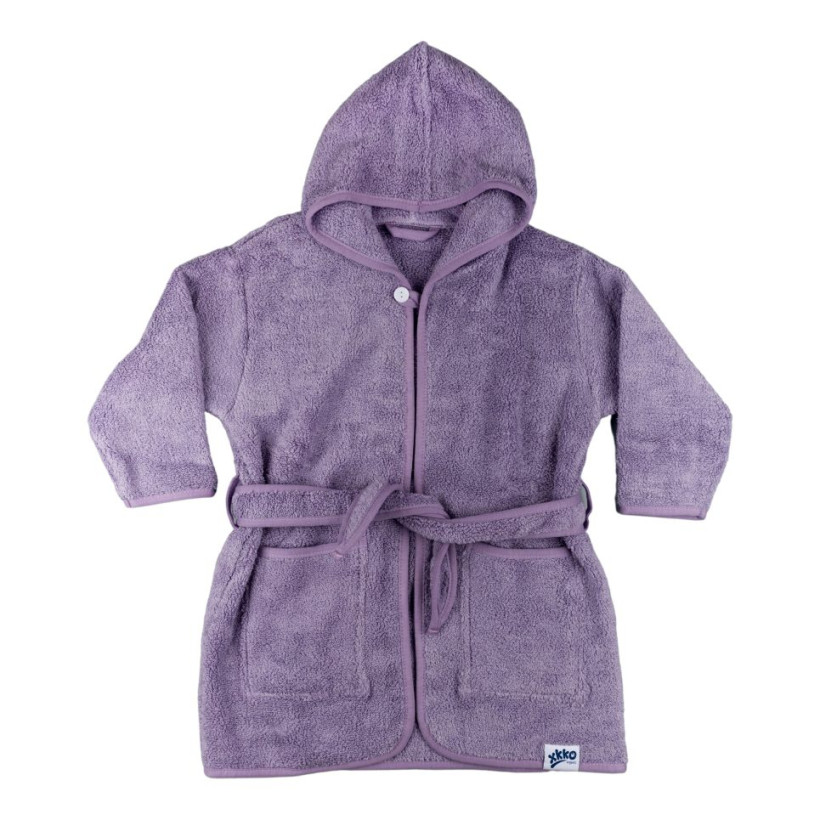 Szlafrok z bawełny organicznej XKKO Organic - Lavender Aura 6-12m