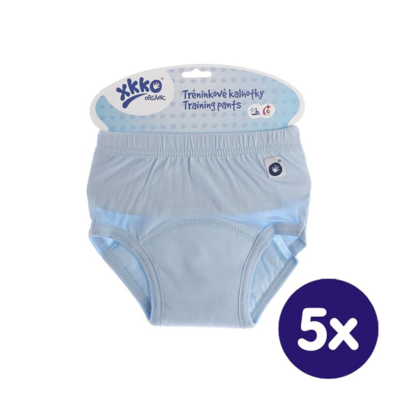 Majtki treningowe XKKO Organic - Baby Blue 5x1Szt. (Hurtowe opak.)