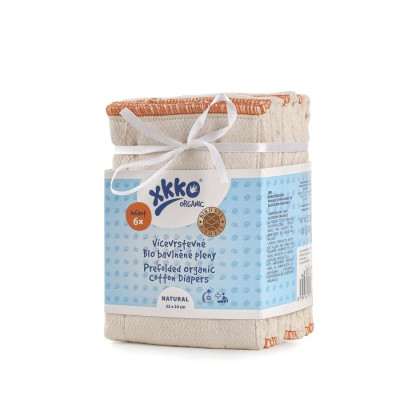 Prefoldy z bawełny organicznej XKKO Organic (4/6/4) - Bird Eye Infant Natural