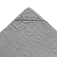 Ręcznik z kapturkiem z bawełny organicznej XKKO Organic 90x90 - Silver Stars
