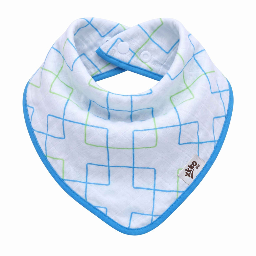 Bandanka bambusowa XKKO BMB - Cyan Squares