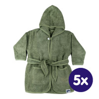 Szlafrok z bawełny organicznej XKKO Organic - Granite Green 12-24m 5x1szt. (Hurtowe opak.)