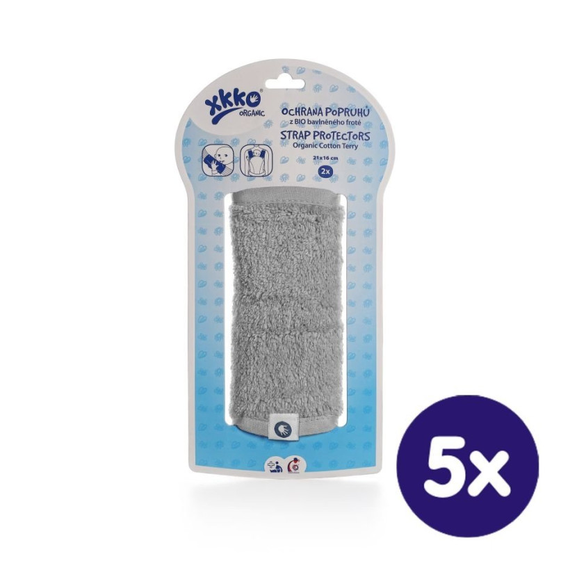 Nakładki na pasy XKKO Organic - Silver 5x1szt. (Hurtowe opak.)