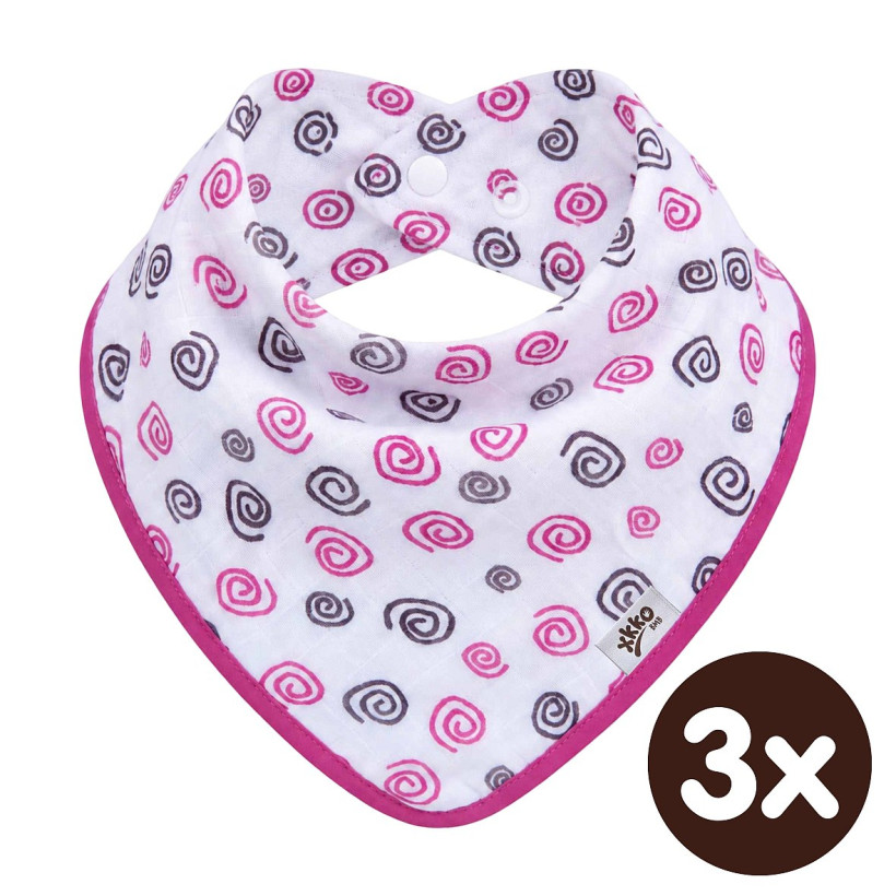 Bandanka bambusowa XKKO BMB - Magenta Spirals 3x1szt. (Hurtowe opak.)
